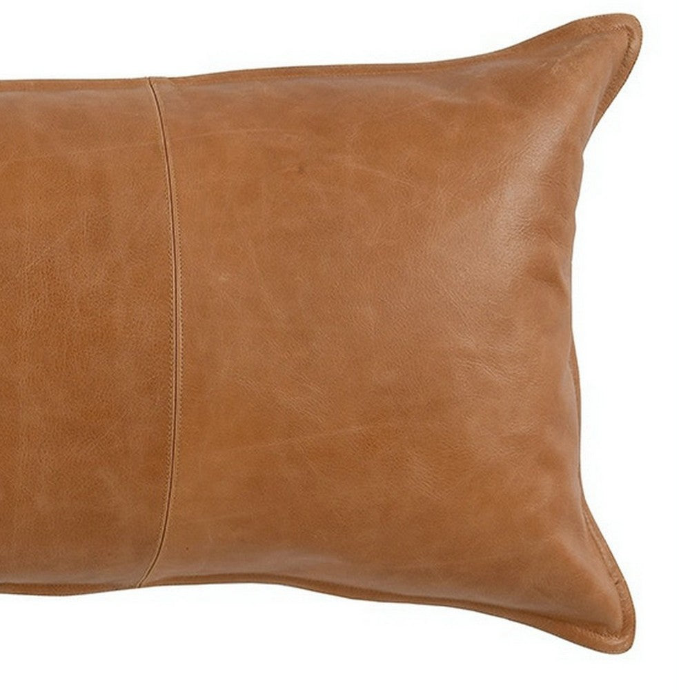 Luxe Throw Pillow | Rectangular | Faux Leather | Large | Brown