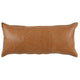 Luxe Throw Pillow | Rectangular | Faux Leather | Large | Brown