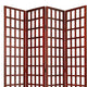 Wooden 4 Panel Foldable Window Pane Screen with Grid Design Brown BM26665