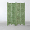 Wooden 4 Panel Foldable Floor Screen with Textured Panels, Green