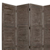 Wooden 4 Panel Foldable Floor Screen with Textured Panels Gray BM26669