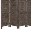 Wooden 4 Panel Foldable Floor Screen with Textured Panels Gray BM26669