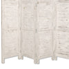 Wooden 4 Panel Foldable Floor Screen with Textured Panels White BM26671