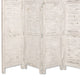Wooden 4 Panel Foldable Floor Screen with Textured Panels White BM26671