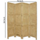 Wooden 4 Panel Foldable Floor Screen with Textured Panels Yellow BM26672