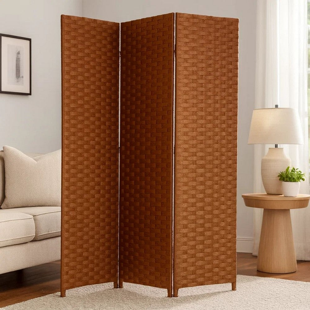 Streamline Room Divider | 3 Panel | Foldable Wood | Dark Brown
