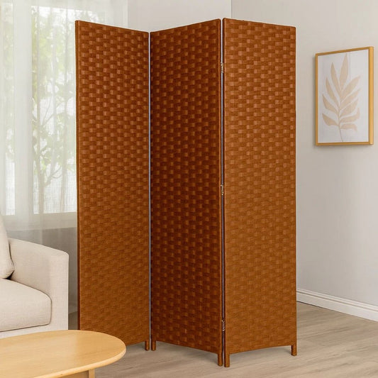 Streamline Room Divider | 3 Panel | Foldable Wood | Dark Brown
