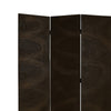 Foldable 3 Panel Canvas Room Divider with Swirl Details Dark Brown BM26687