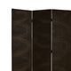 Foldable 3 Panel Canvas Room Divider with Swirl Details Dark Brown BM26687