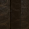 Foldable 3 Panel Canvas Room Divider with Swirl Details Dark Brown BM26687