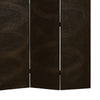 Foldable 3 Panel Canvas Room Divider with Swirl Details Dark Brown BM26687