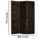 Foldable 3 Panel Canvas Room Divider with Swirl Details Dark Brown BM26687