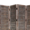 4 Panel Room Divider with Shutter Design Weathered Brown BM26692