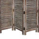 4 Panel Room Divider with Shutter Design Weathered Brown BM26692