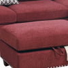 3 Piece Sectional Sofa with Reversible Chaise and Ottoman Red BM268870