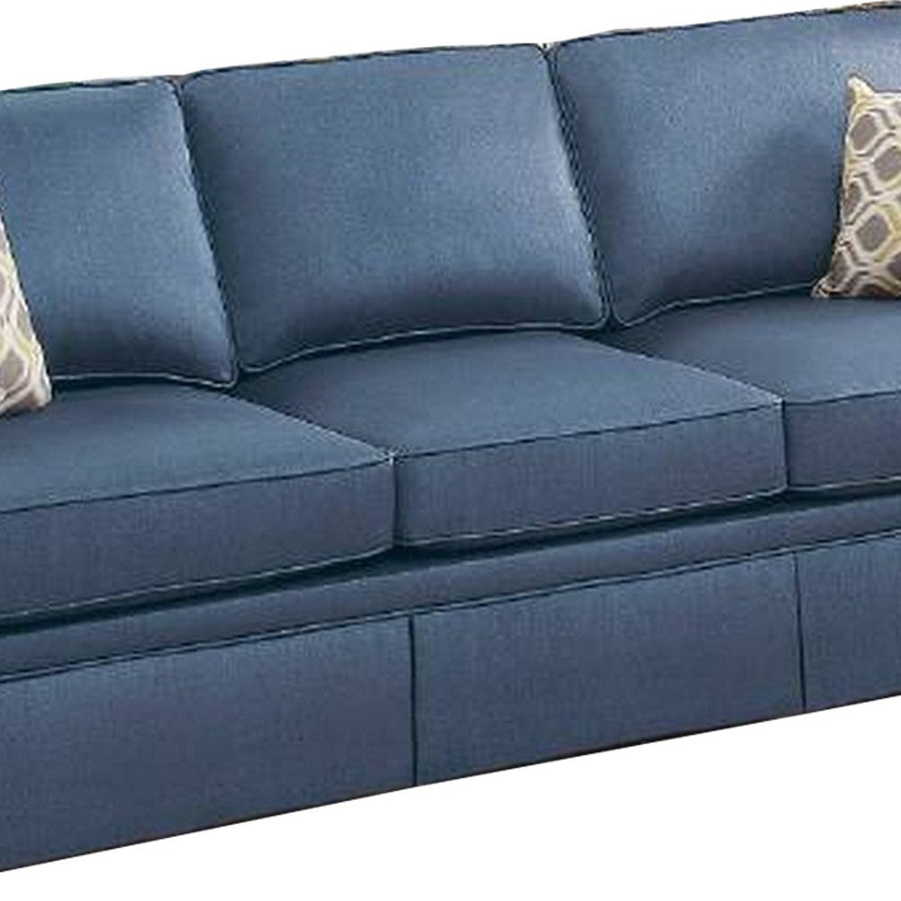 2 Piece Sofa and Loveseat Set with Rolled Arms Blue By Casagear Home BM268874