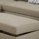 3 Piece Sectional Sofa with Ottoman and Tufted Details Beige