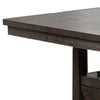 Wooden Counter Height Table with Cabinet and Butterfly Leaf Gray BM268883