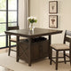 Wooden Counter Height Table with Cabinet and Butterfly Leaf, Gray