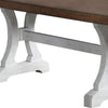 Dining Table with Trestle Base and Extension Leaf Black and Brown BM268884