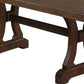 Dining Table with Trestle Base and Extension Leaf Brown By Casagear Home BM268885