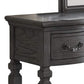 3 Piece Vanity Set with Carved Mirror and Turned Legs Gray By Casagear Home BM268886