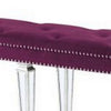 Accent Bench with Tufted Velvet Seat and Mirrored Legs Purple BM268895