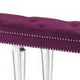 Accent Bench with Tufted Velvet Seat and Mirrored Legs Purple BM268895
