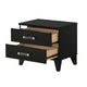Nightstand with 2 Drawers and Metal Trim Black BM268898