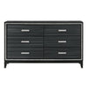 Dresser with 6 Drawers and Shimmering Trim Weathered Black BM268901