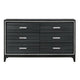 Dresser with 6 Drawers and Shimmering Trim Weathered Black BM268901