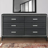 Dresser with 6 Drawers and Shimmering Trim, Weathered Black