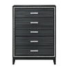 Chest with 5 Drawers and Shimmering Trim Weathered Black BM268902