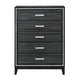 Chest with 5 Drawers and Shimmering Trim Weathered Black BM268902