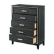 Chest with 5 Drawers and Shimmering Trim Weathered Black BM268902
