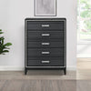 Chest with 5 Drawers and Shimmering Trim, Weathered Black