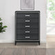 Chest with 5 Drawers and Shimmering Trim, Weathered Black