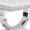 Sofa Table with Faux Marble Top and Steel Base White and Silver BM268904