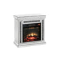 LED Electric Fireplace with Faux Diamond Inlays, Silver By Casagear Home