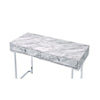 Writing Desk with 2 Drawers and Faux Marble Top Gray BM268910