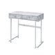 Writing Desk with 2 Drawers and Faux Marble Top, Gray