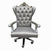 Office Chair with Leatherette Seat and Crowned Back Silver BM268928
