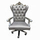 Office Chair with Leatherette Seat and Crowned Back Silver BM268928