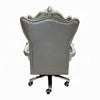 Office Chair with Leatherette Seat and Crowned Back Silver BM268928
