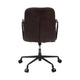 Office Chair with Leather Seat and Channel Stitching Dark Brown BM268944