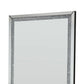 Floor Mirror with Faux Diamond Inlays and LED Trim Silver By Casagear Home BM268947