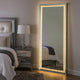 Vivian Floor Mirror | LED Trim | Faux Diamond Inlays | Silver