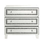 Storage Cabinet with 3 Drawers and Faux Diamond Inlays Silver By Casagear Home BM268948