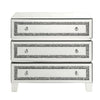 Storage Cabinet with 3 Drawers and Faux Diamond Inlays Silver By Casagear Home BM268948