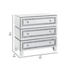 Storage Cabinet with 3 Drawers and Faux Diamond Inlays Silver By Casagear Home BM268948